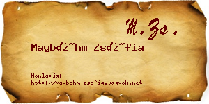 Mayböhm Zsófia névjegykártya